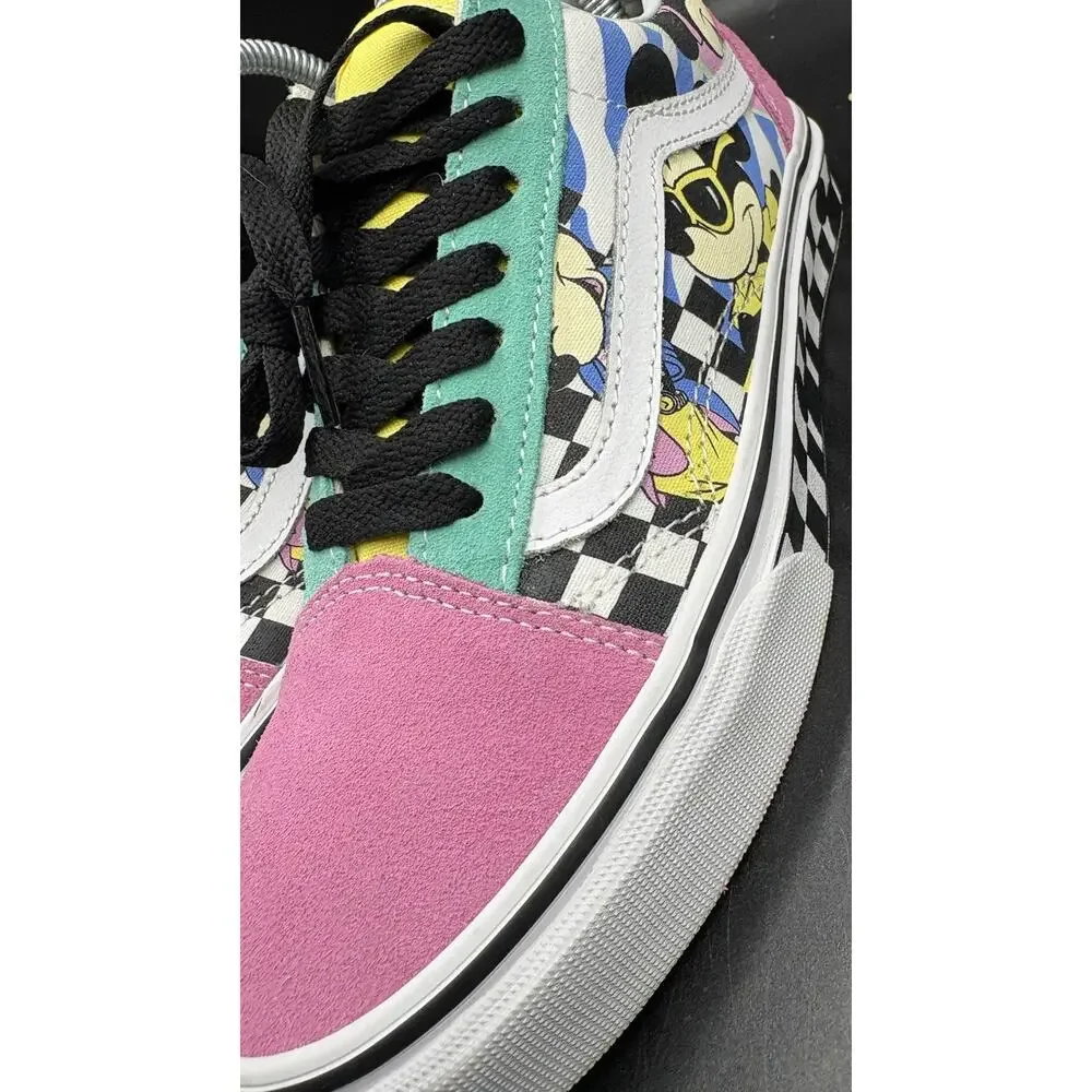 Vans Disney Mickey Mouse Old Skool Men's Checkered Multicolor Canvas Sz6,Wmns7.5